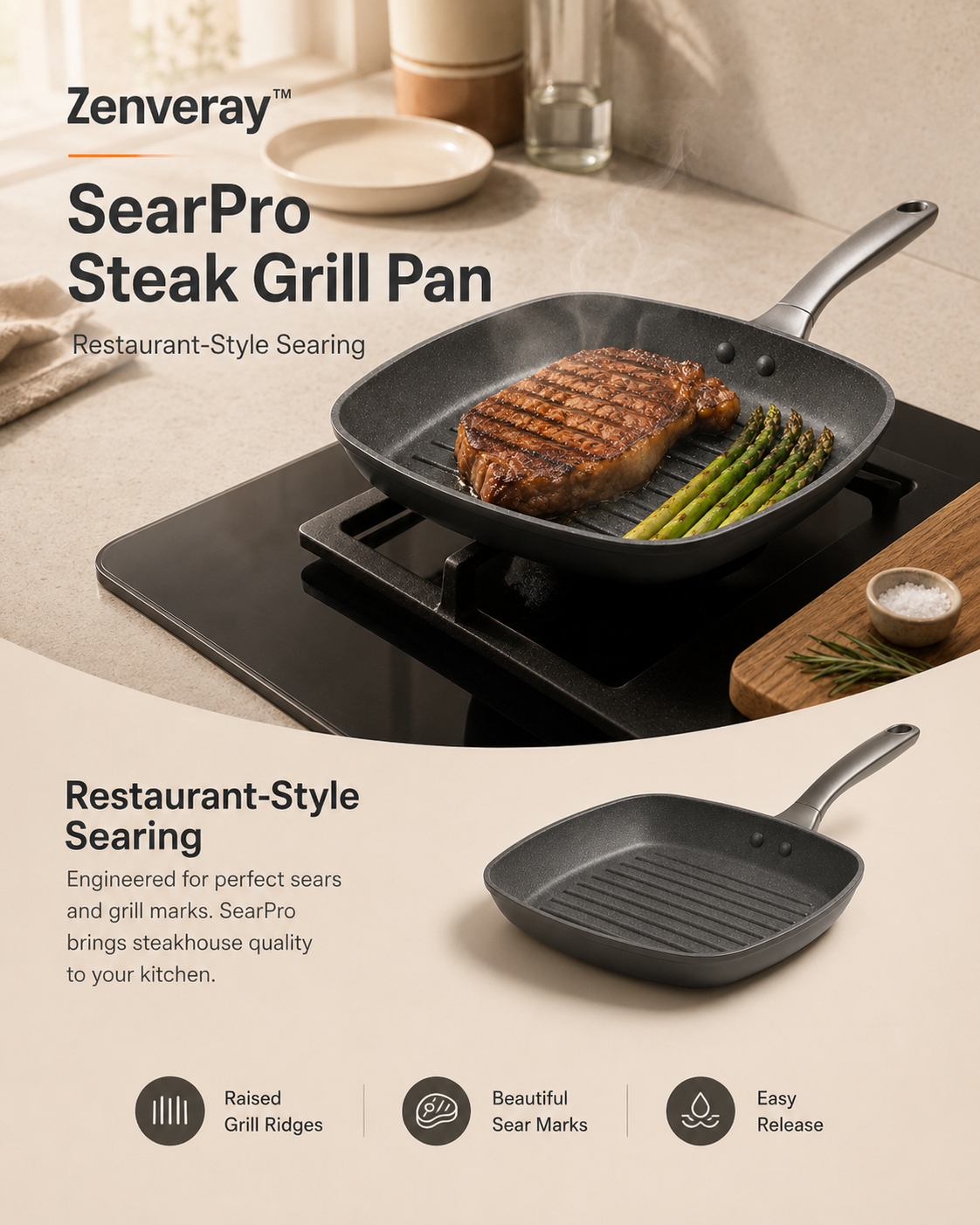 Zenveray™ SearLine Steak Grill Pan