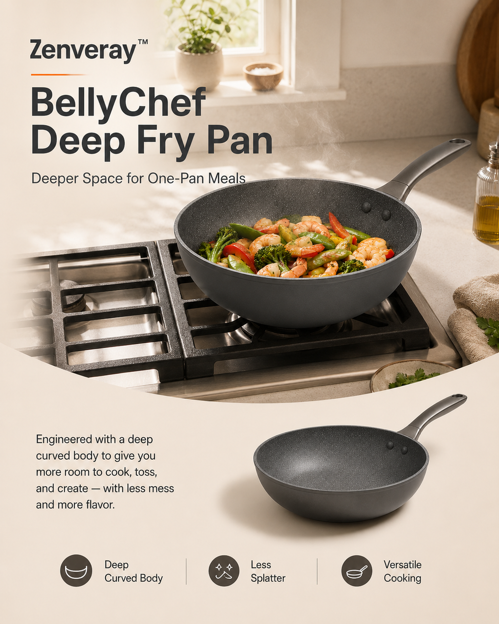Zenveray™ DeepCurve Sauté Pan