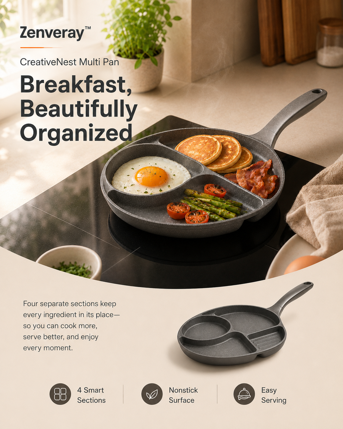 Zenveray™ MorningGrid Divided Breakfast Pan