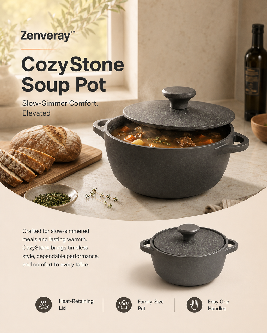 Zenveray™ CozyStone Soup Pot
