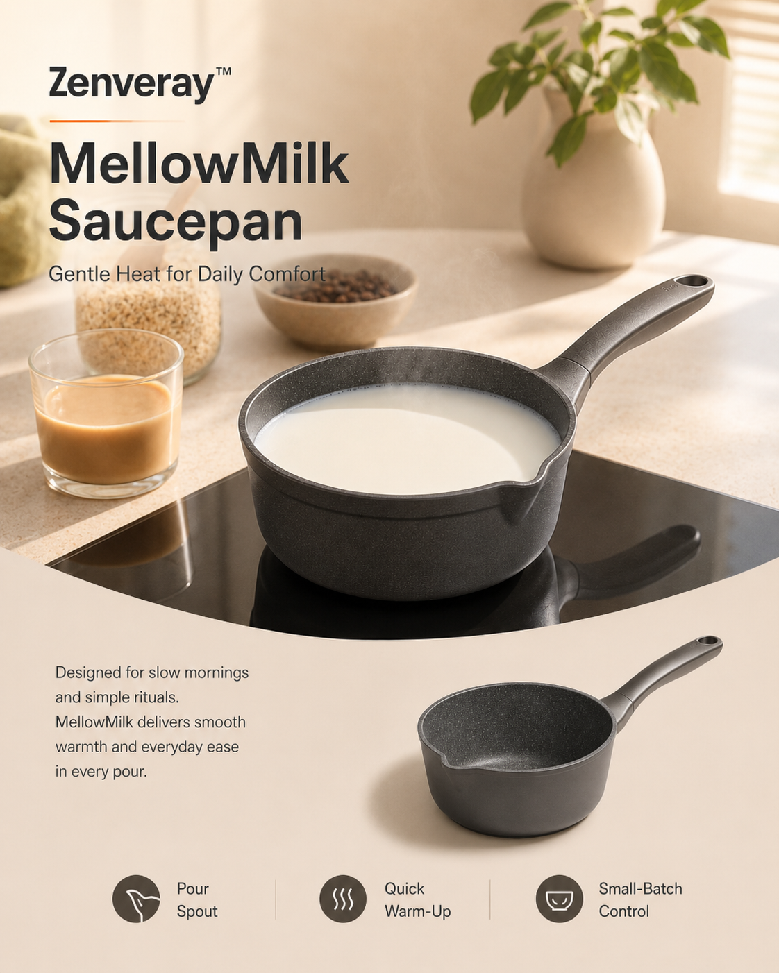 Zenveray™ MellowPour Milk Saucepan